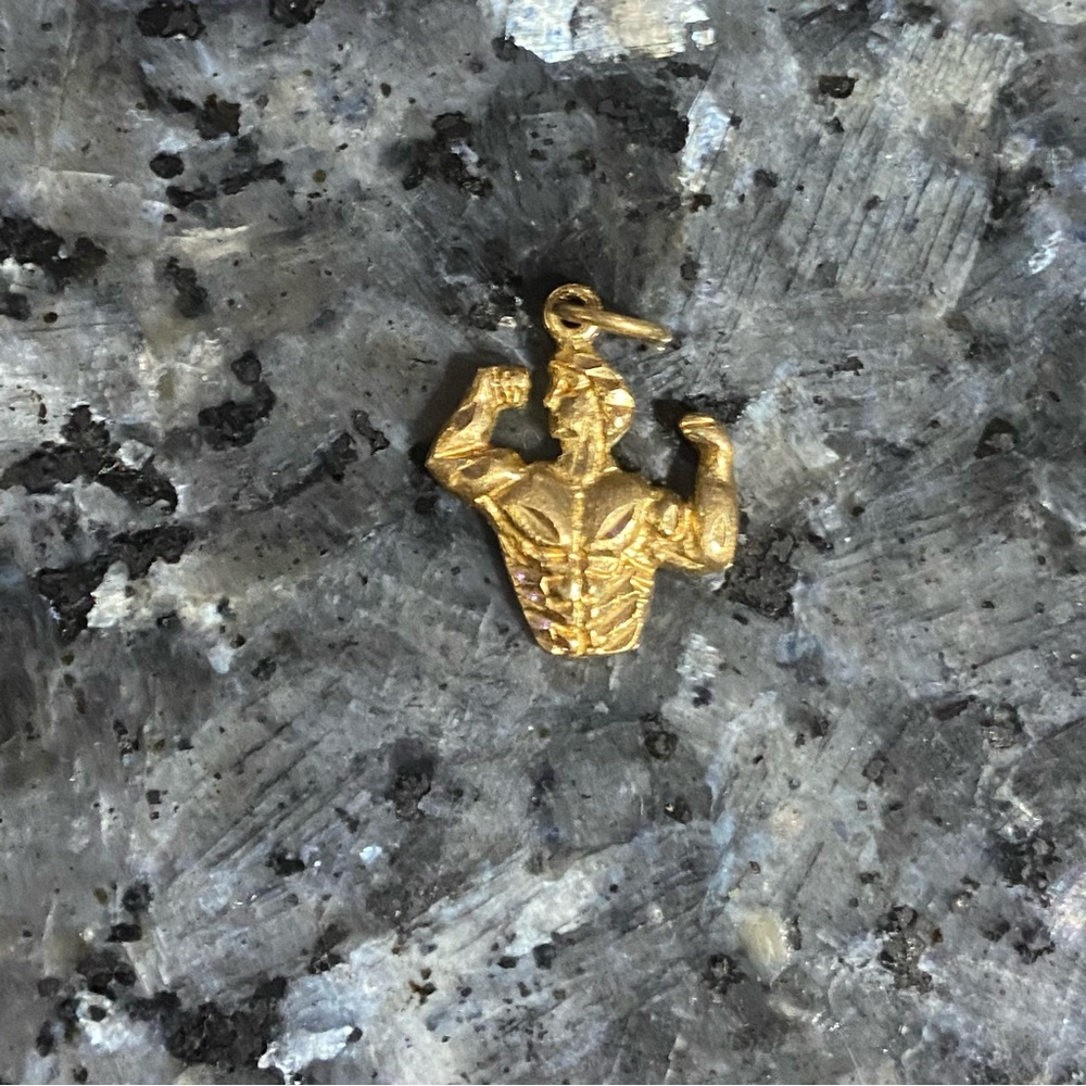 Gold Muscle Man Charm